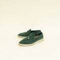 Loro Piana Glass Green Summer Walk Charms Loafers 38.5
