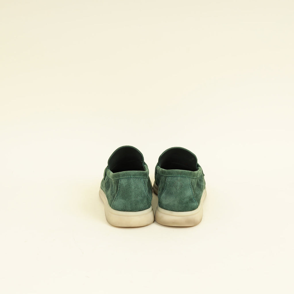 Loro Piana Glass Green Summer Walk Charms Loafers 38.5