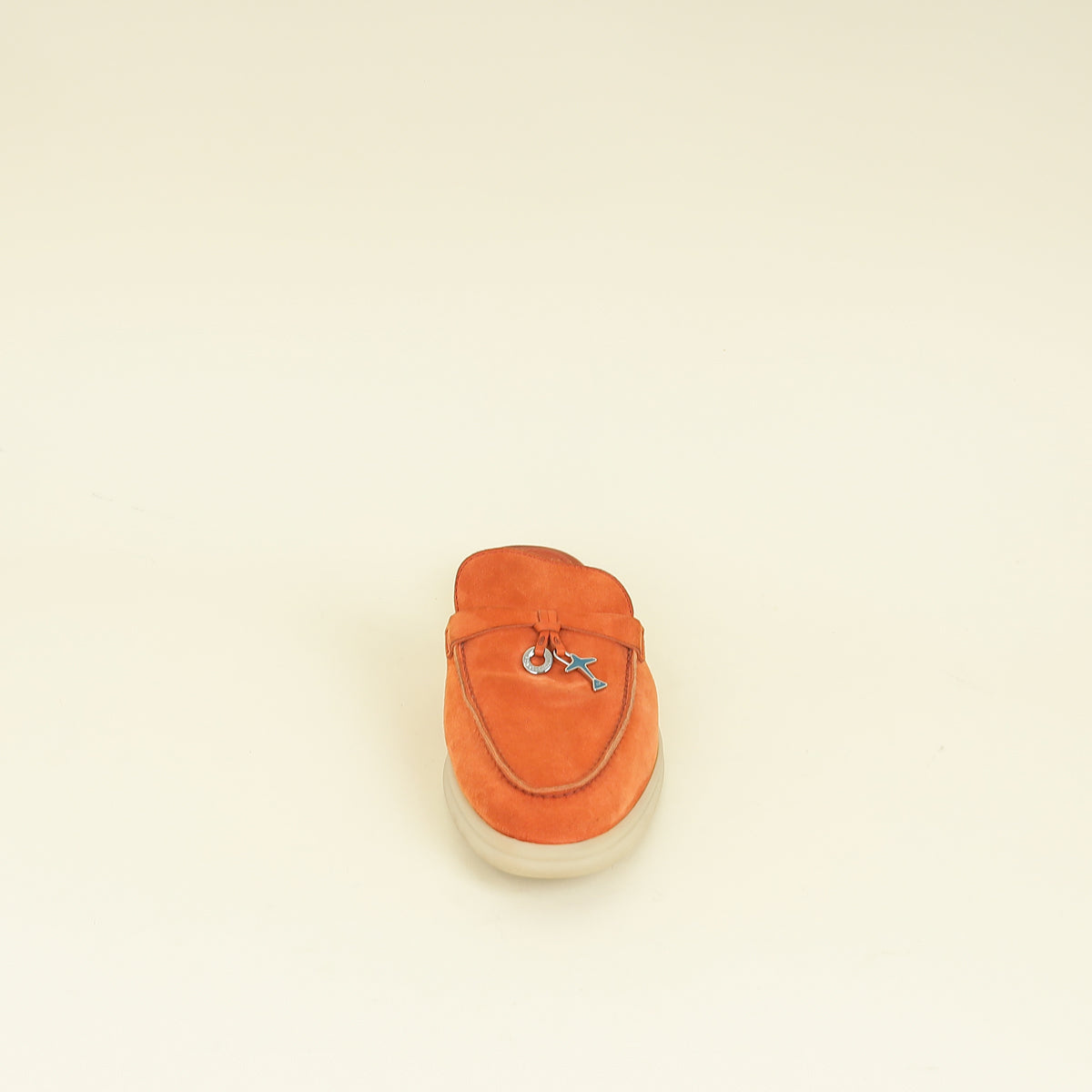 Loro Piana Orange Babouche Charms Walk Loafer 38.5