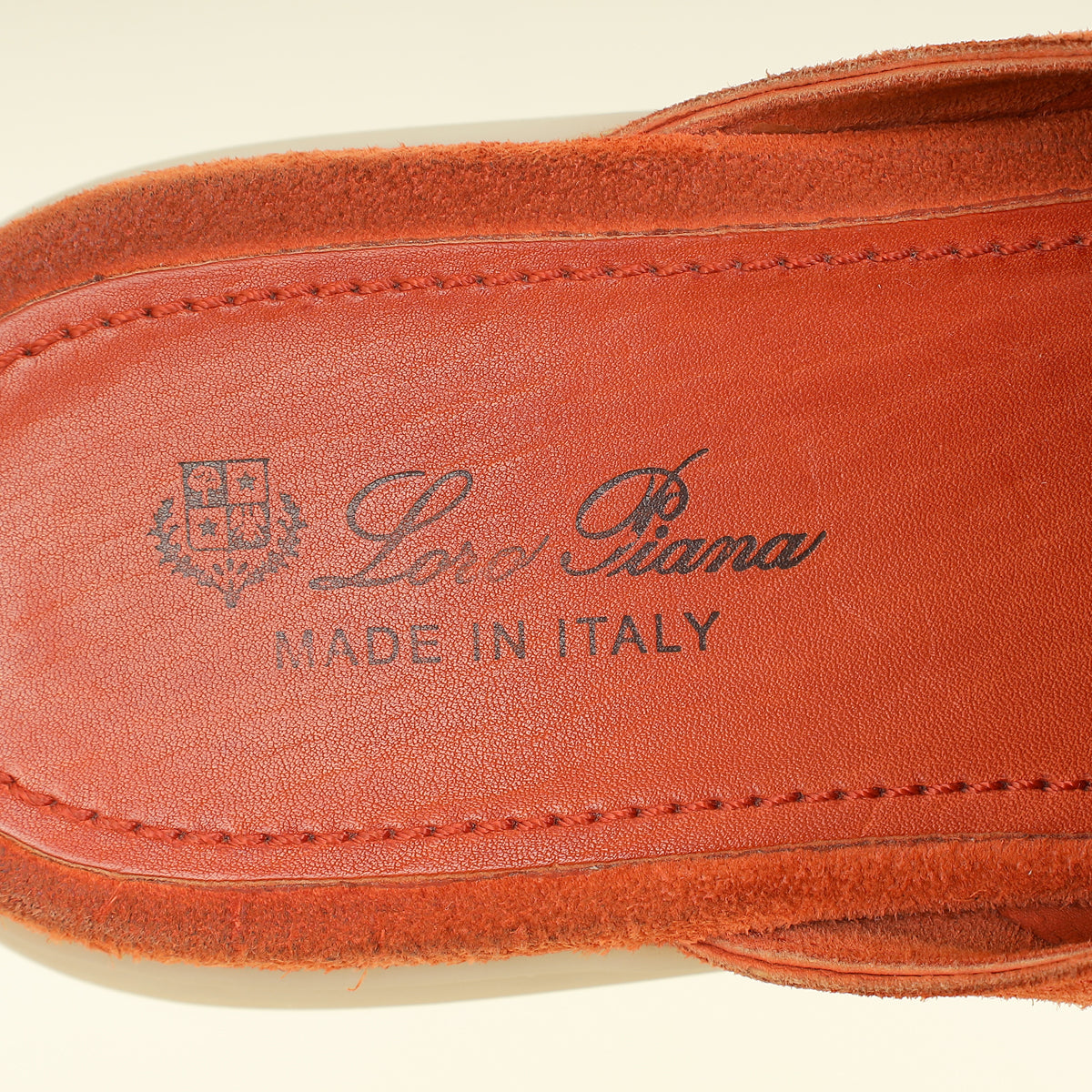 Loro Piana Orange Babouche Charms Walk Loafer 38.5