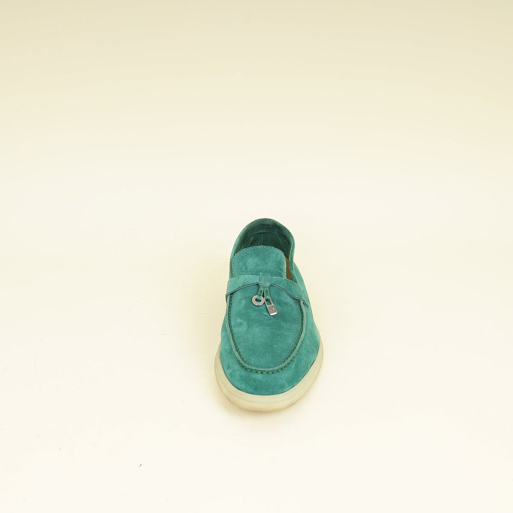 Loro Piana Forest Leaves Summer Charms Walk Loafers 39.5