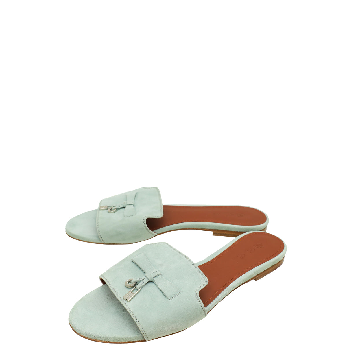 Loro Piana Light Grey Summer Charm Flat Sandal 39