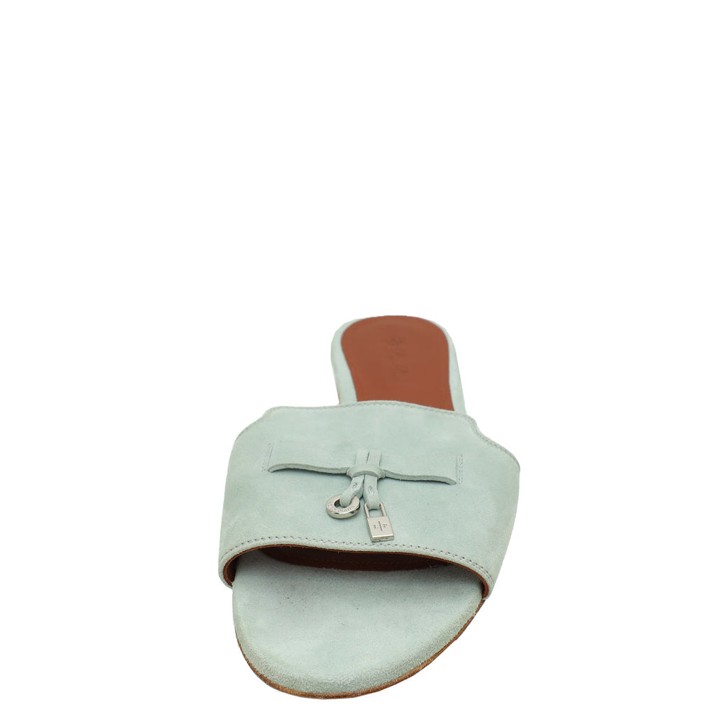 Loro Piana Light Grey Summer Charm Flat Sandal 39