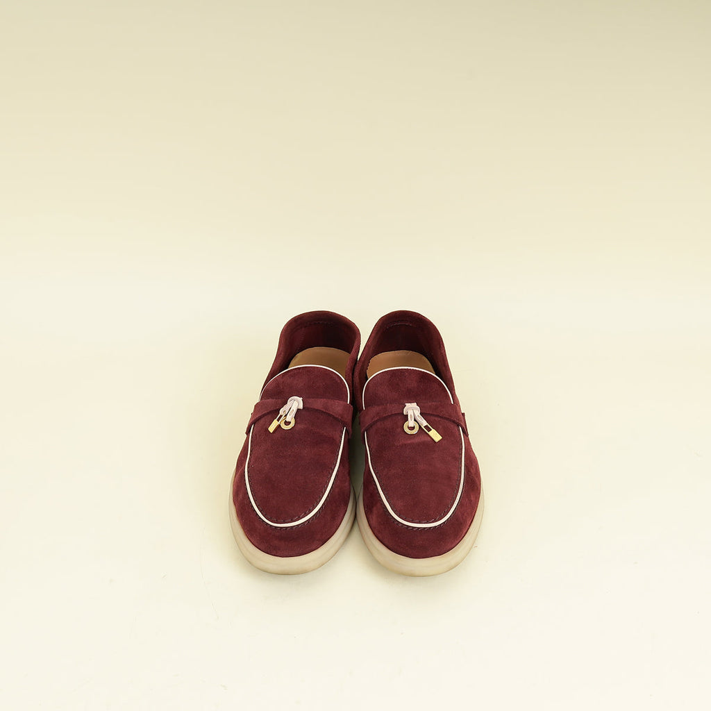 Loro Piana Azuki Bean Summer Charms Walk Loafers 39