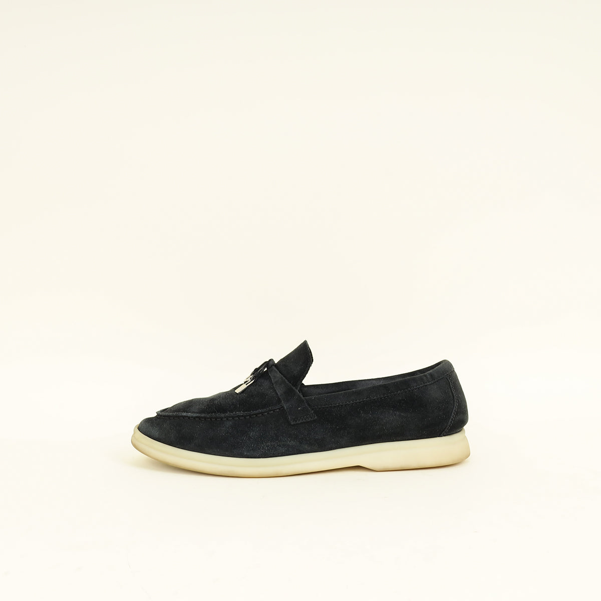 Loro Piana Black Summer Charms Walk Loafers 39