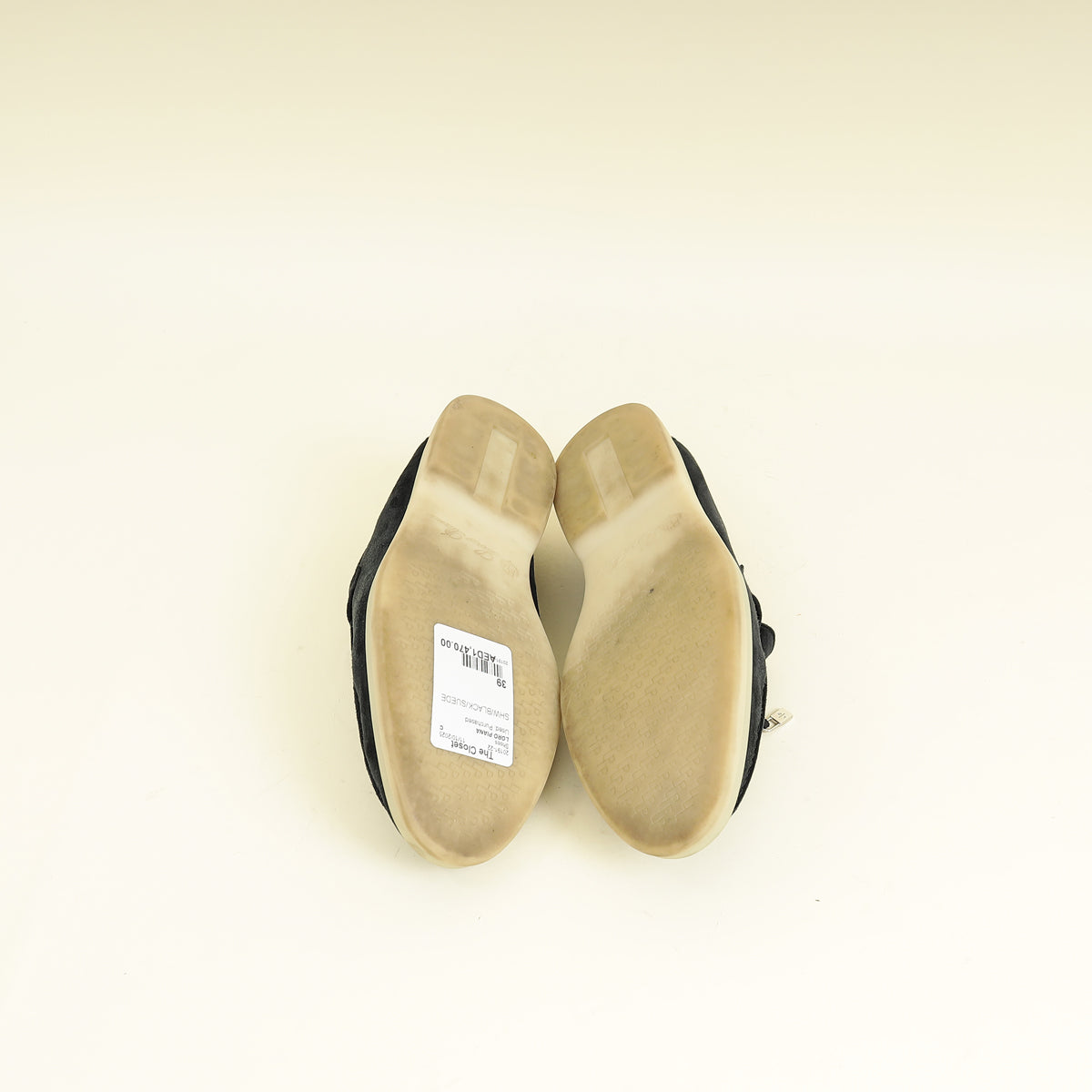 Loro Piana Black Summer Charms Walk Loafers 39
