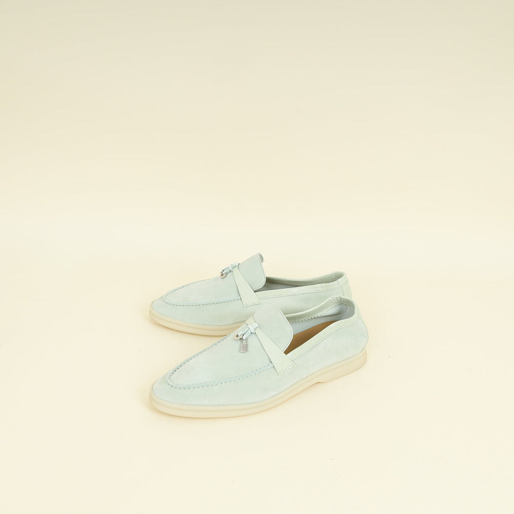 Loro Piana Pale Leaf Summer Charms Walk Loafer 39