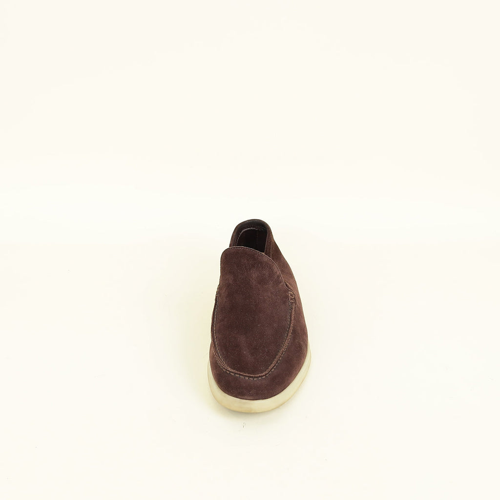 Loro Piana Chocolate Suede Summer Walk Loafer 40.5