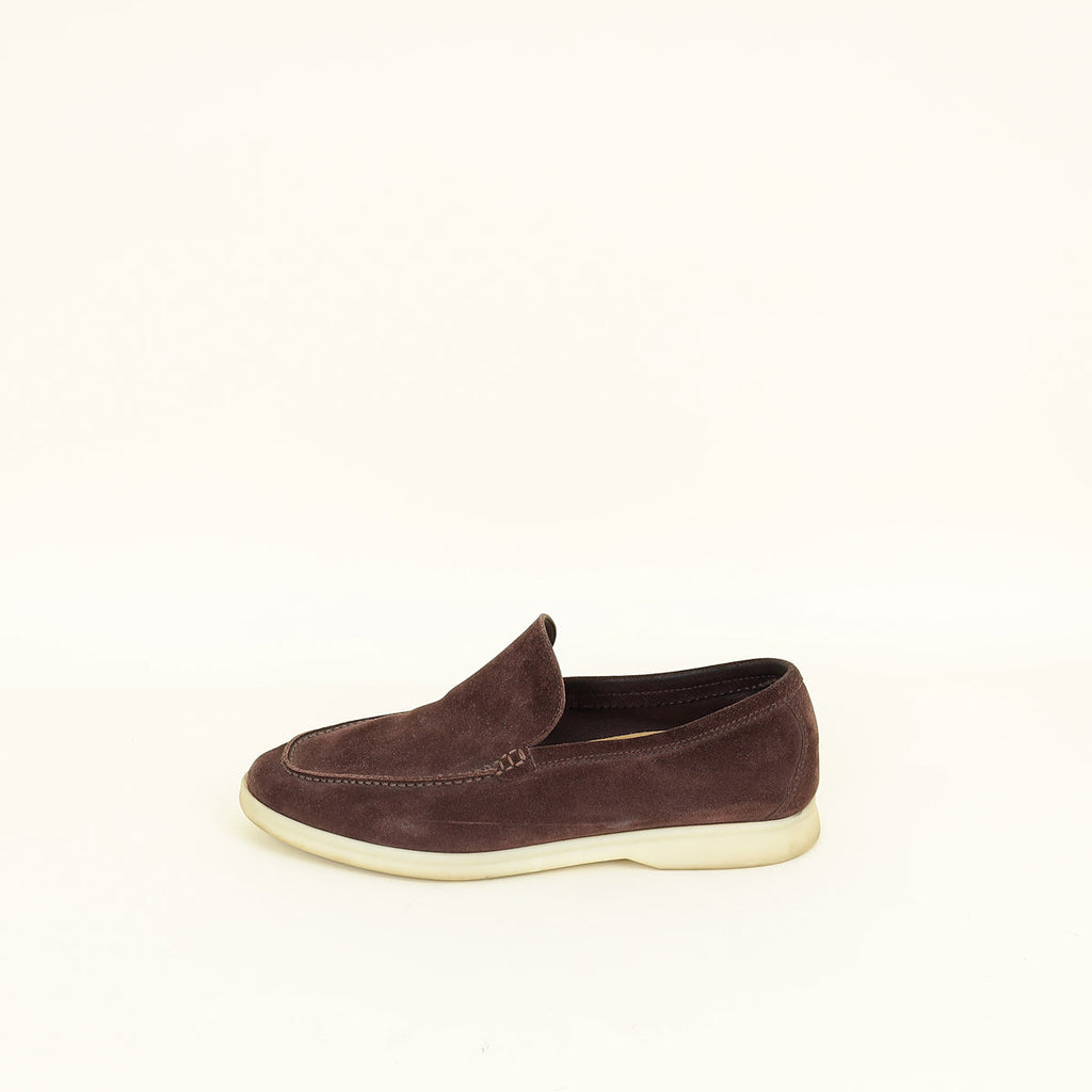 Loro Piana Chocolate Suede Summer Walk Loafer 40.5