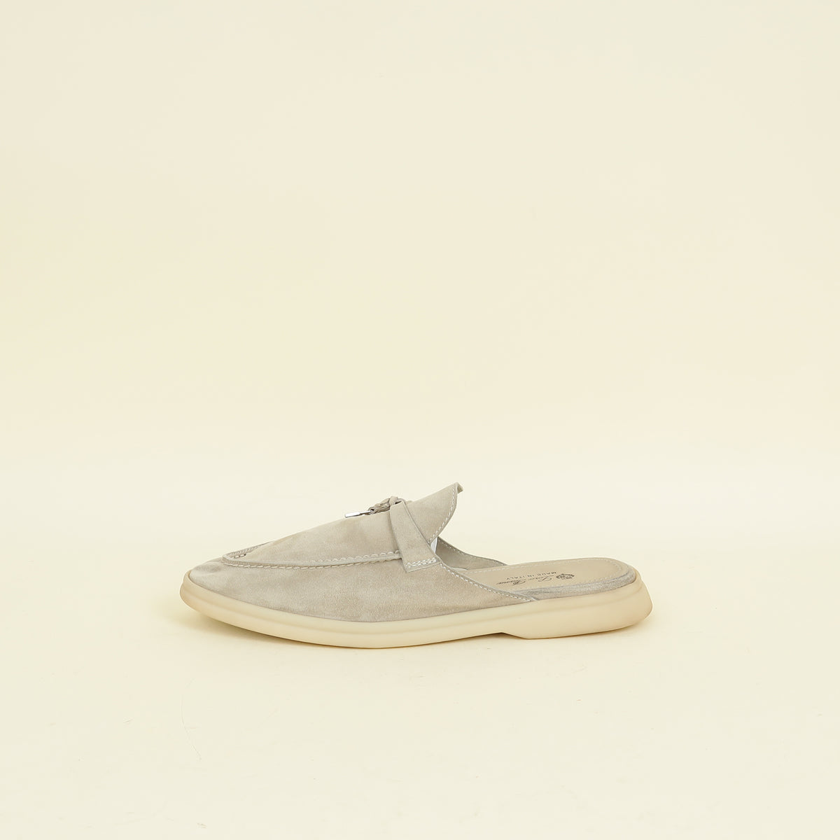 Loro Piana Tapioca Babouche Charms Walk Loafer 40.5
