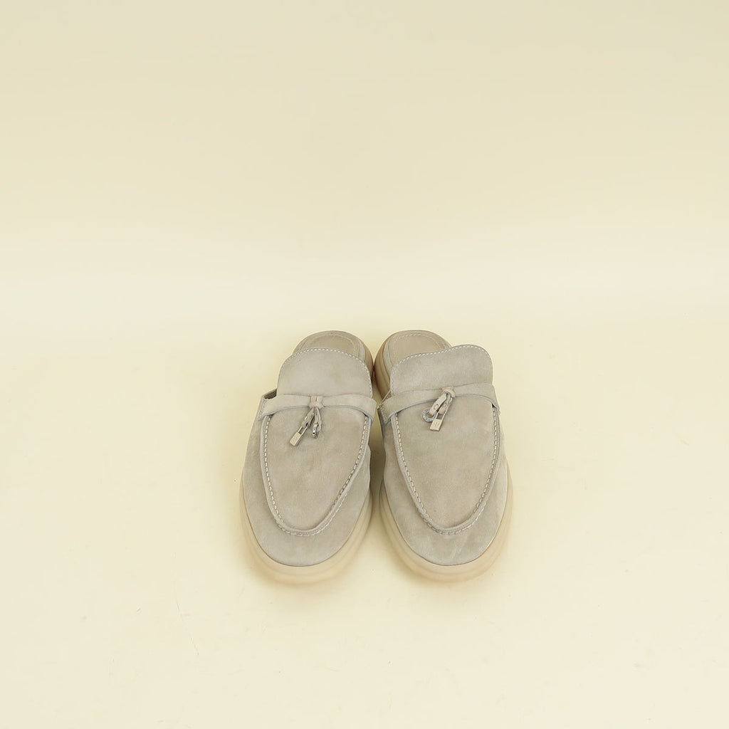 Loro Piana Tapioca Babouche Charms Walk Loafer 40.5