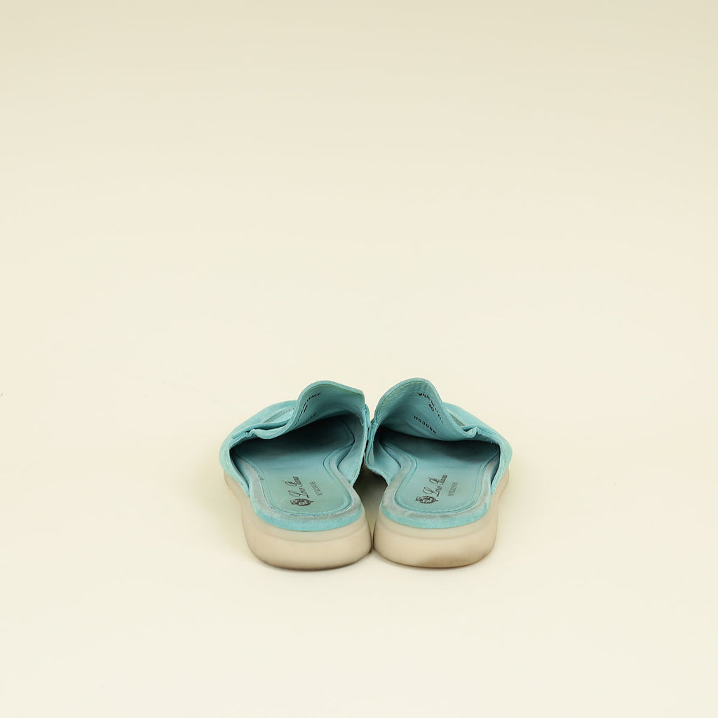 Loro Piana Aqua Turquoise L.E Mykonos Charms Walk Babouche Loafer 40