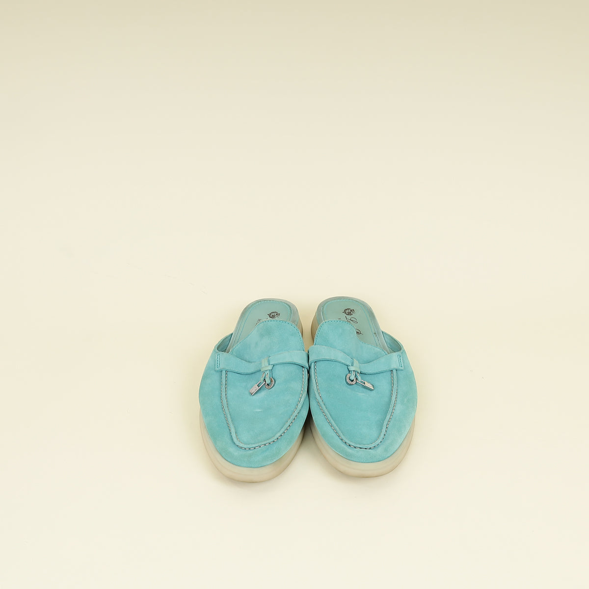 Loro Piana Aqua Turquoise L.E Mykonos Charms Walk Babouche Loafer 40