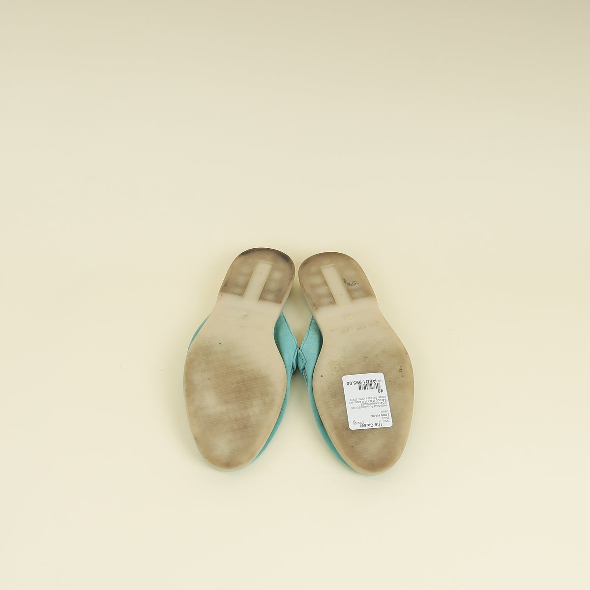 Loro Piana Aqua Turquoise L.E Mykonos Charms Walk Babouche Loafer 40