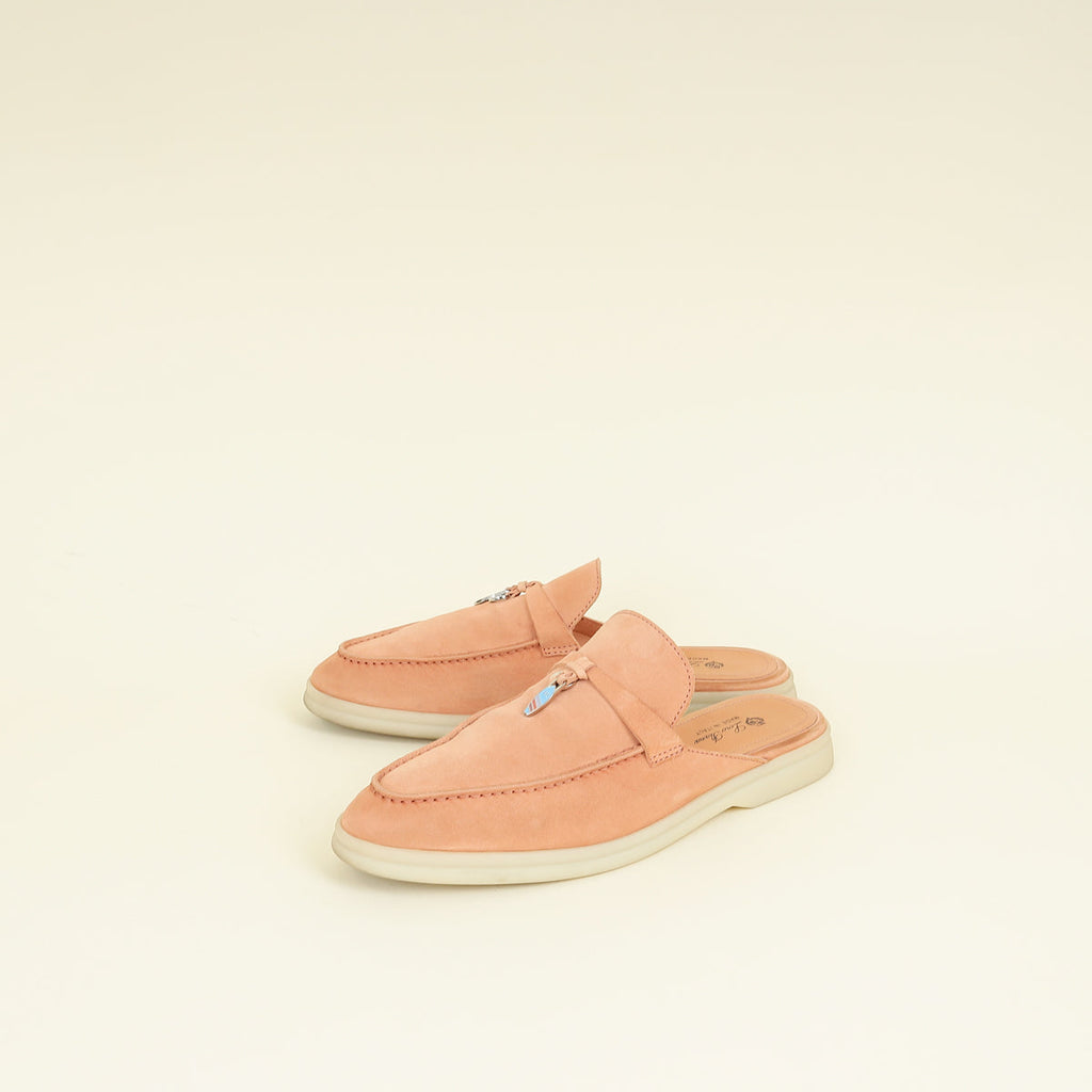 Loro Piana Himalayan Salt Summer Charms Walk Babouche Loafer 40