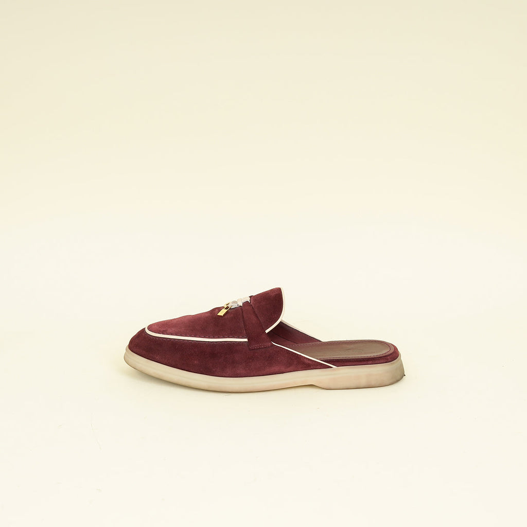 Loro Piana Azuki Bean Babouche Charms Walk Loafer 40