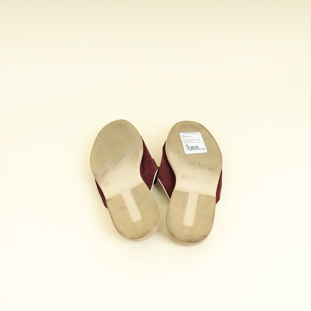 Loro Piana Azuki Bean Babouche Charms Walk Loafer 40