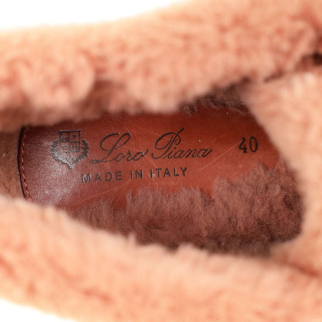 Loro Piana Soebet Pink Open Walk Ankle Boot w/Beaver Fur 40