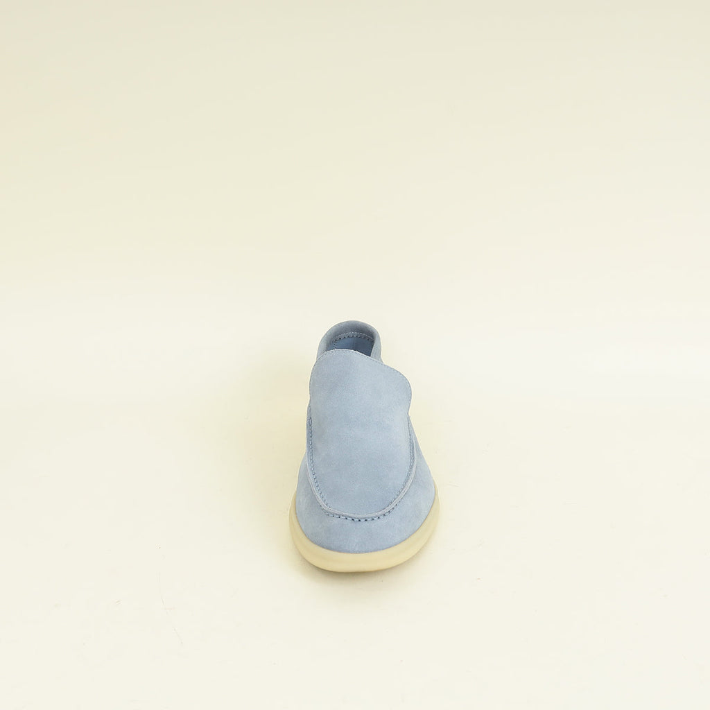 Loro Piana Light Blue Summer Walk Suede Loafer 41.5
