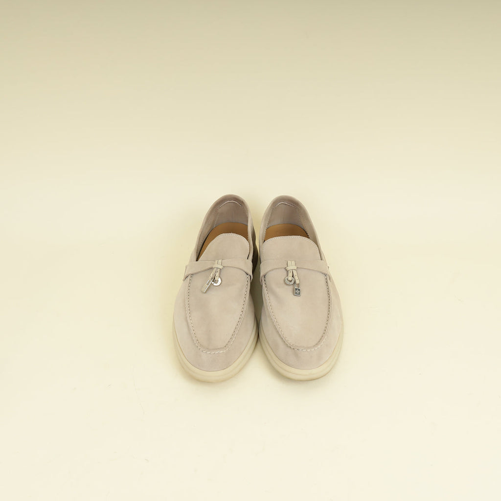 Loro Piana Pearl Powder Summer Charms Walk Loafer 42