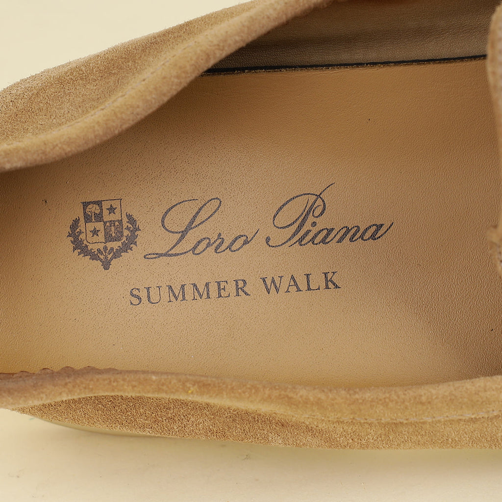 Loro Piana Sand Summer Walk Loafers 45