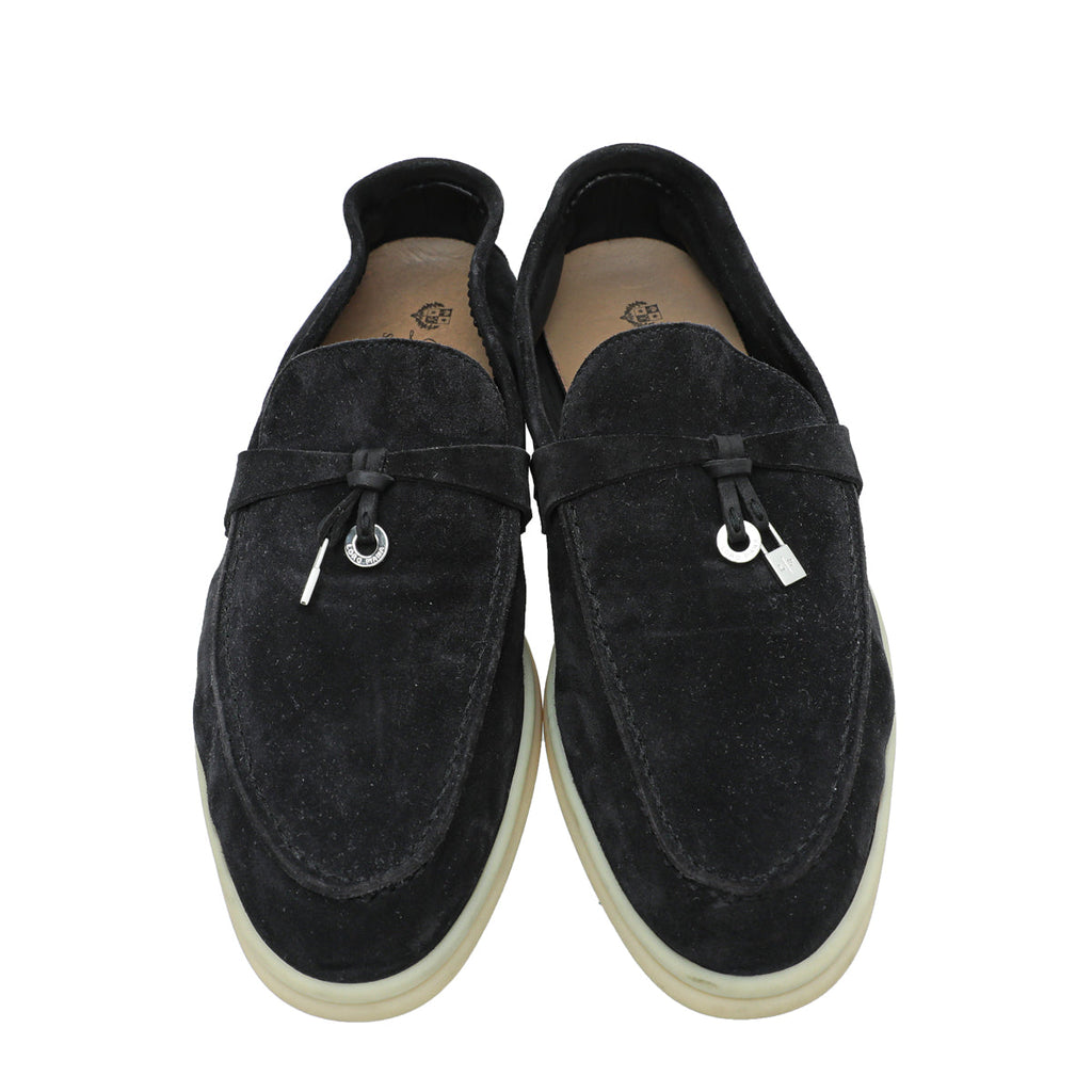 Loro Piana Black Summer Charm Loafer 38.5