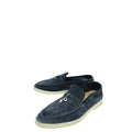 Loro Piana Navy Summer Charms Walk Loafers 40