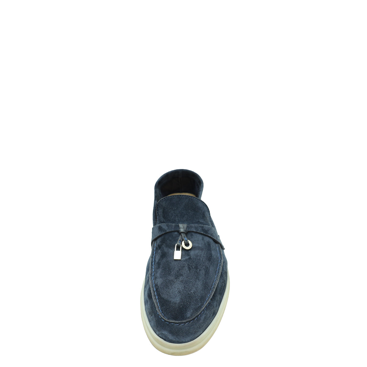 Loro Piana Navy Summer Charms Walk Loafers 40