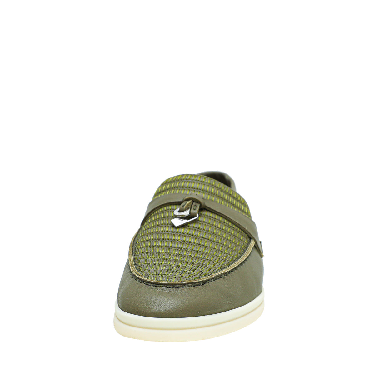 Loro Piana Olive Leaf Summer Charm Embroidered Walk Loafer 36