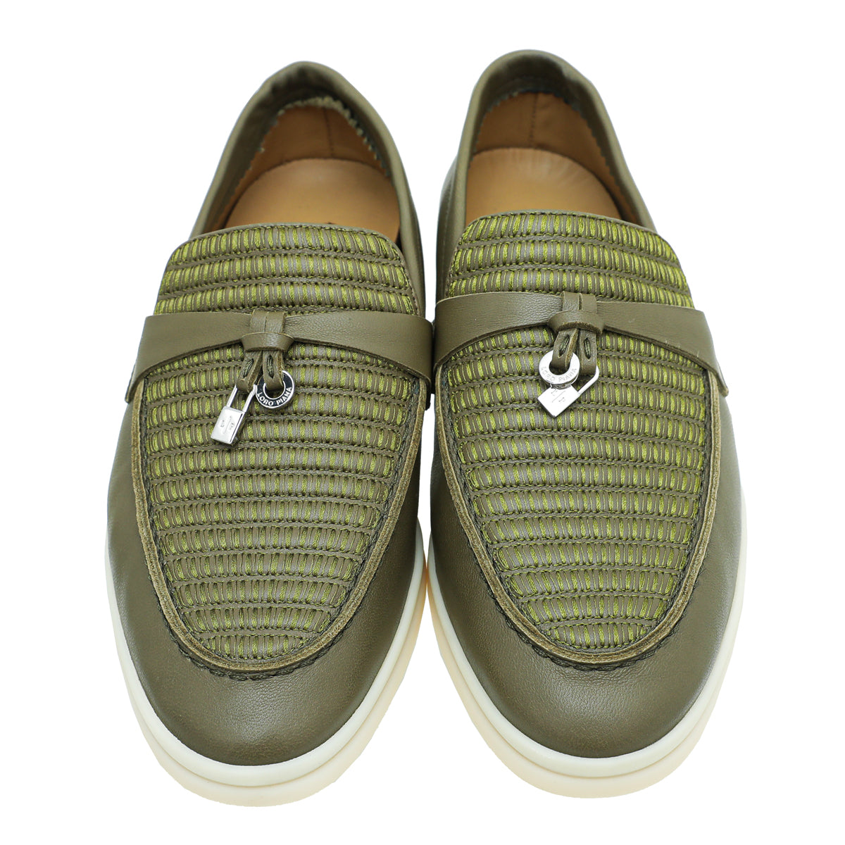 Loro Piana Olive Leaf Summer Charm Embroidered Walk Loafer 36