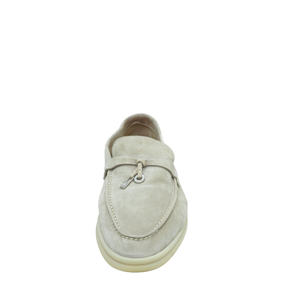 Loro Piana Powder Pearl Summer Charms Moccasin Loafer 38