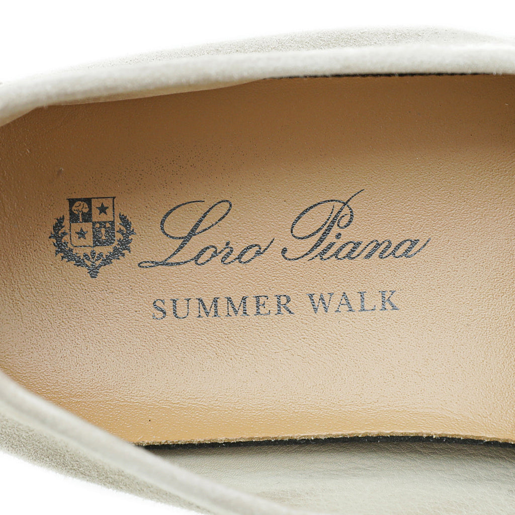 Loro Piana Powder Pearl Summer Charms Moccasin Loafer 38