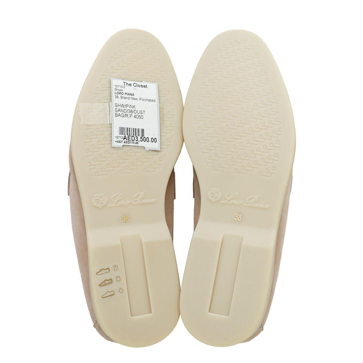 Loro Piana Pink Sand Summer Charms Moccasin 38