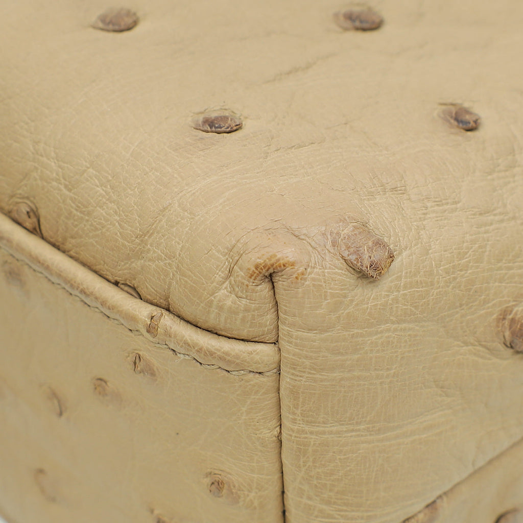 Loro Piana Beige Ostrich L19 Extra Pouch