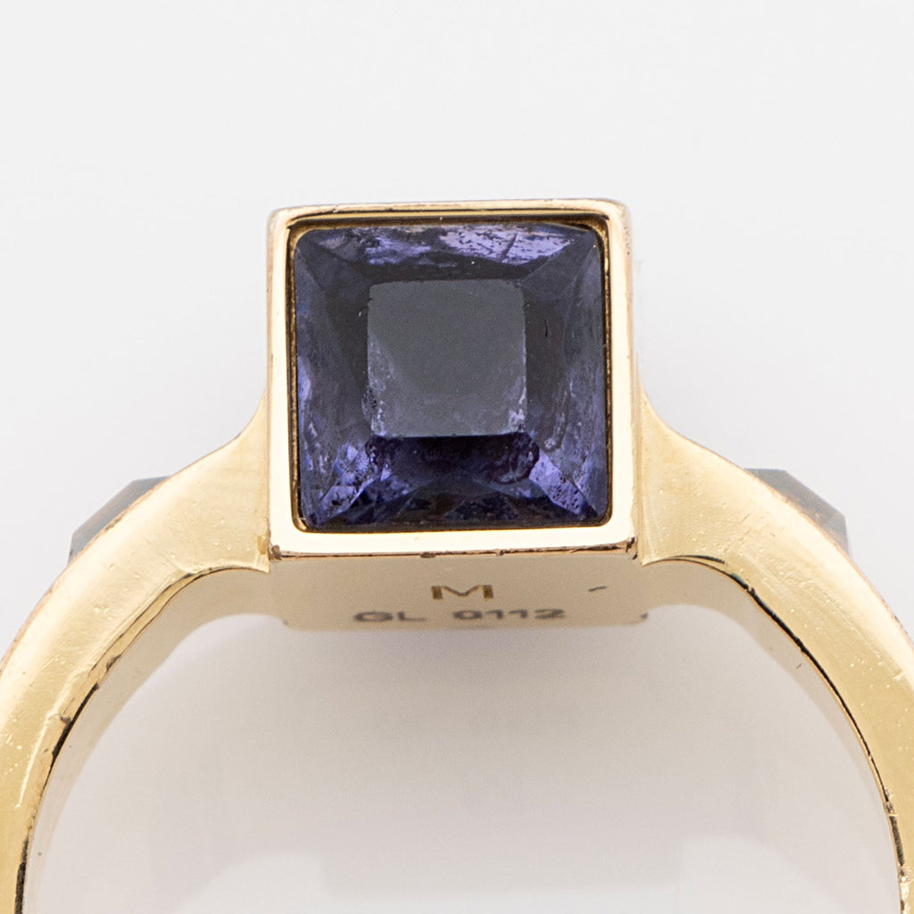 Louis Vuitton Brass Crystal Gamble Ring - Size 5 1/2