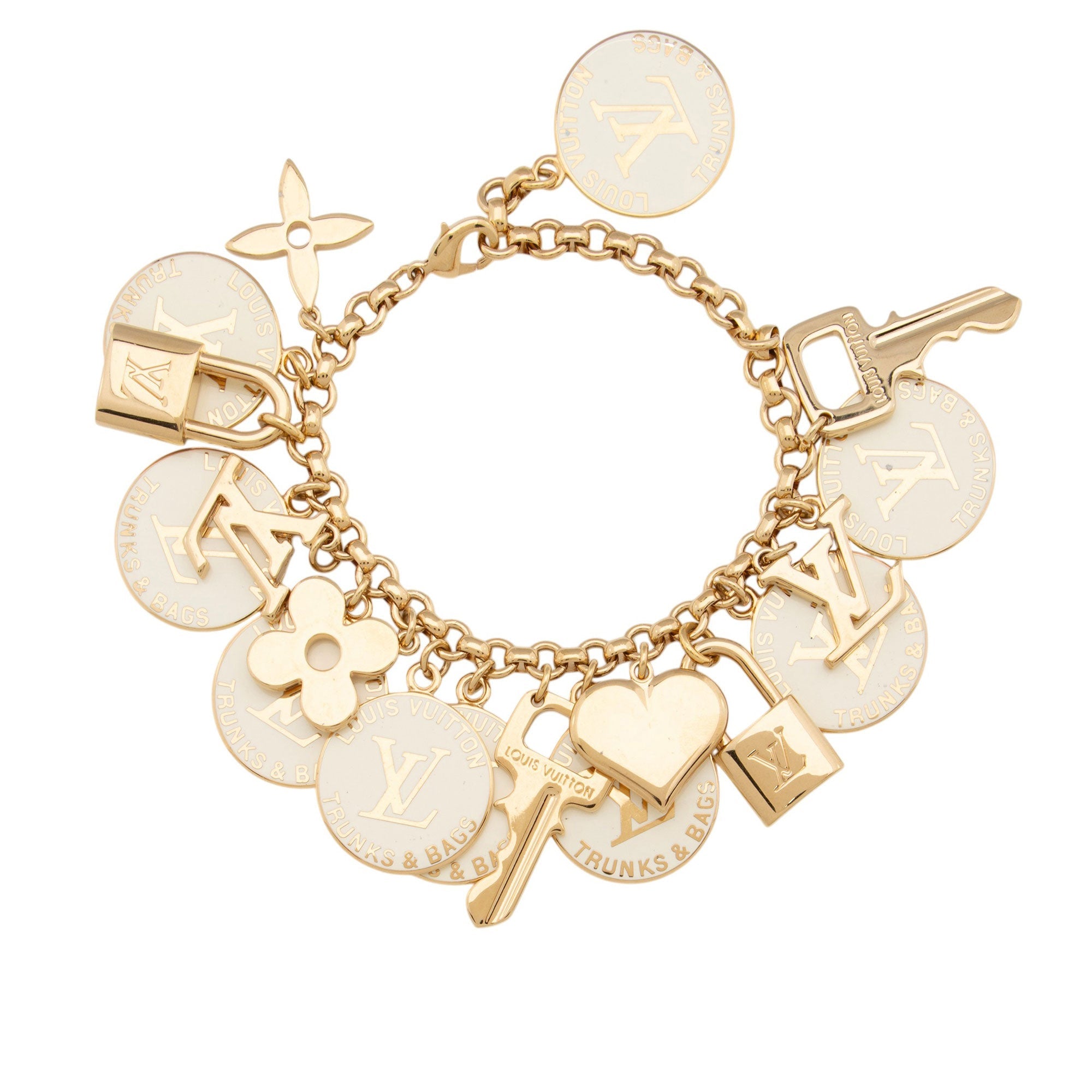 Louis Vuitton Enamel Trunks and Bags Breloques Bracelet