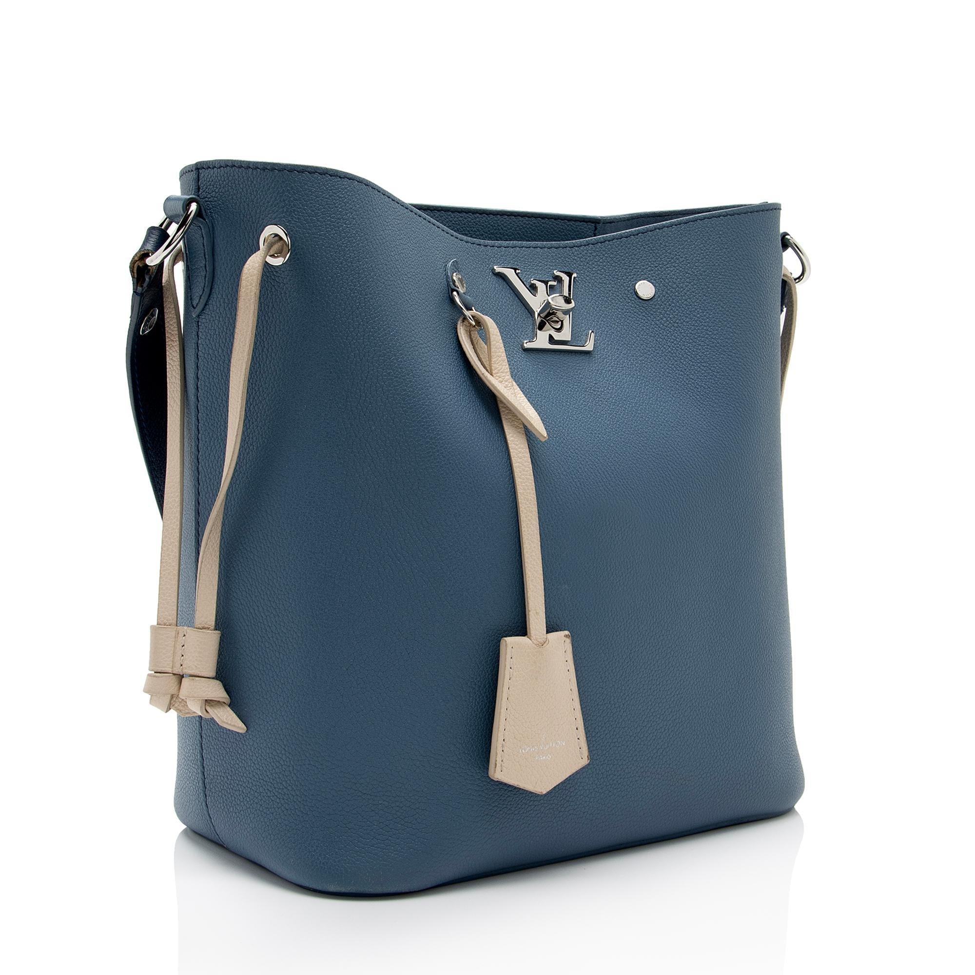 Louis Vuitton Calfskin Lockme Bucket Bag (SHF-ScNH8i)