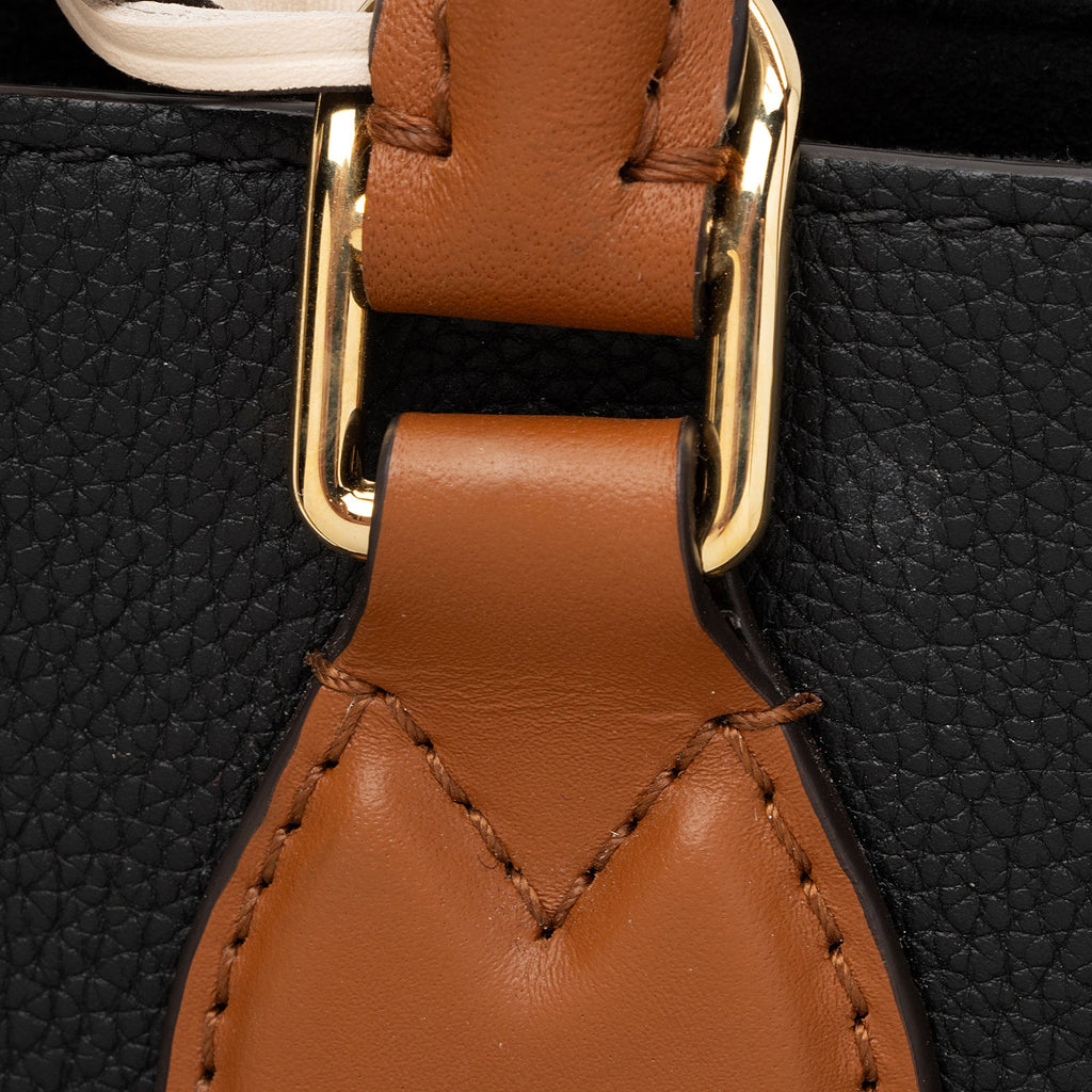 Louis Vuitton Calfskin Monogram Canvas Fold Tote MM (SHF-DEf7bl)