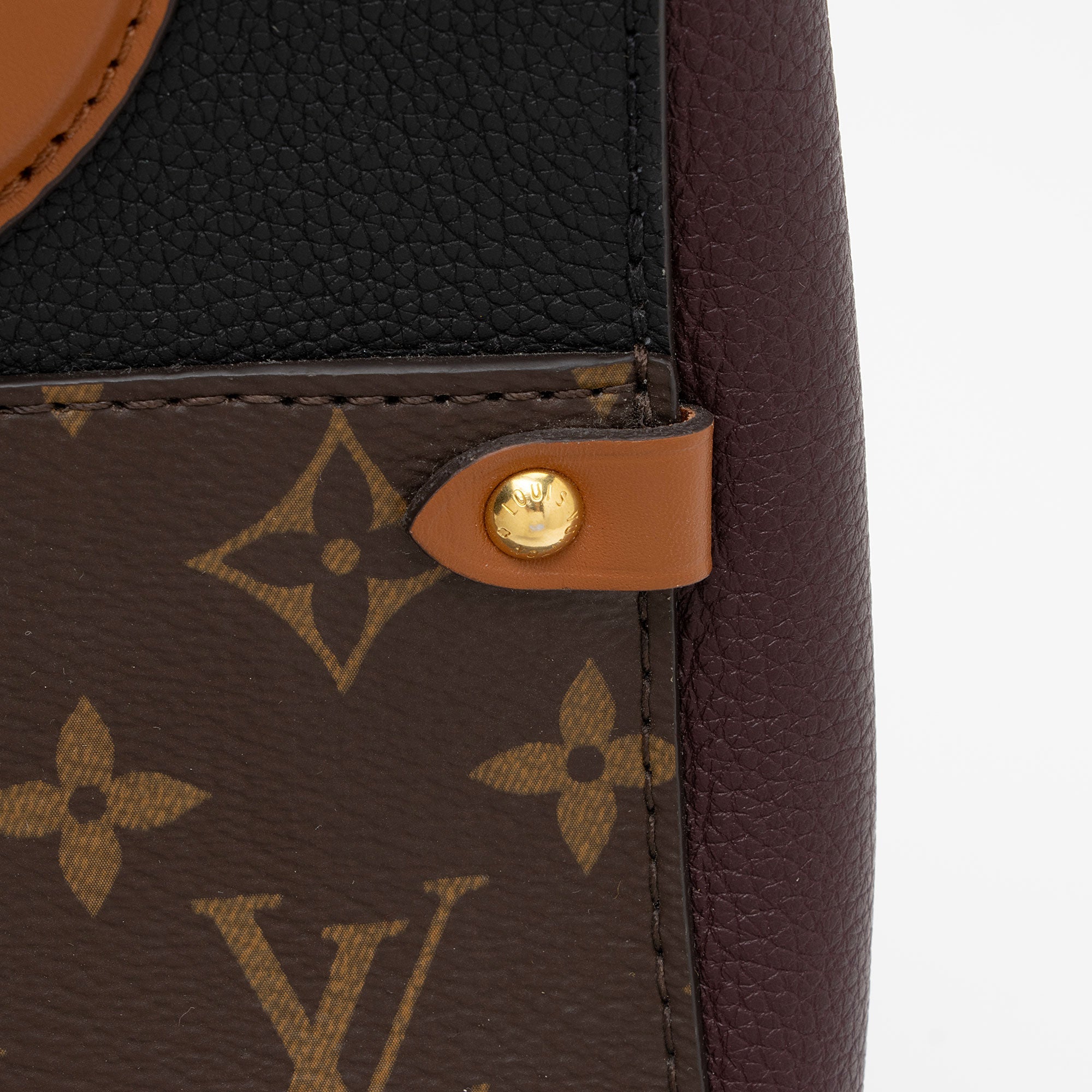 Louis Vuitton Calfskin Monogram Canvas Fold Tote MM (SHF-DEf7bl)