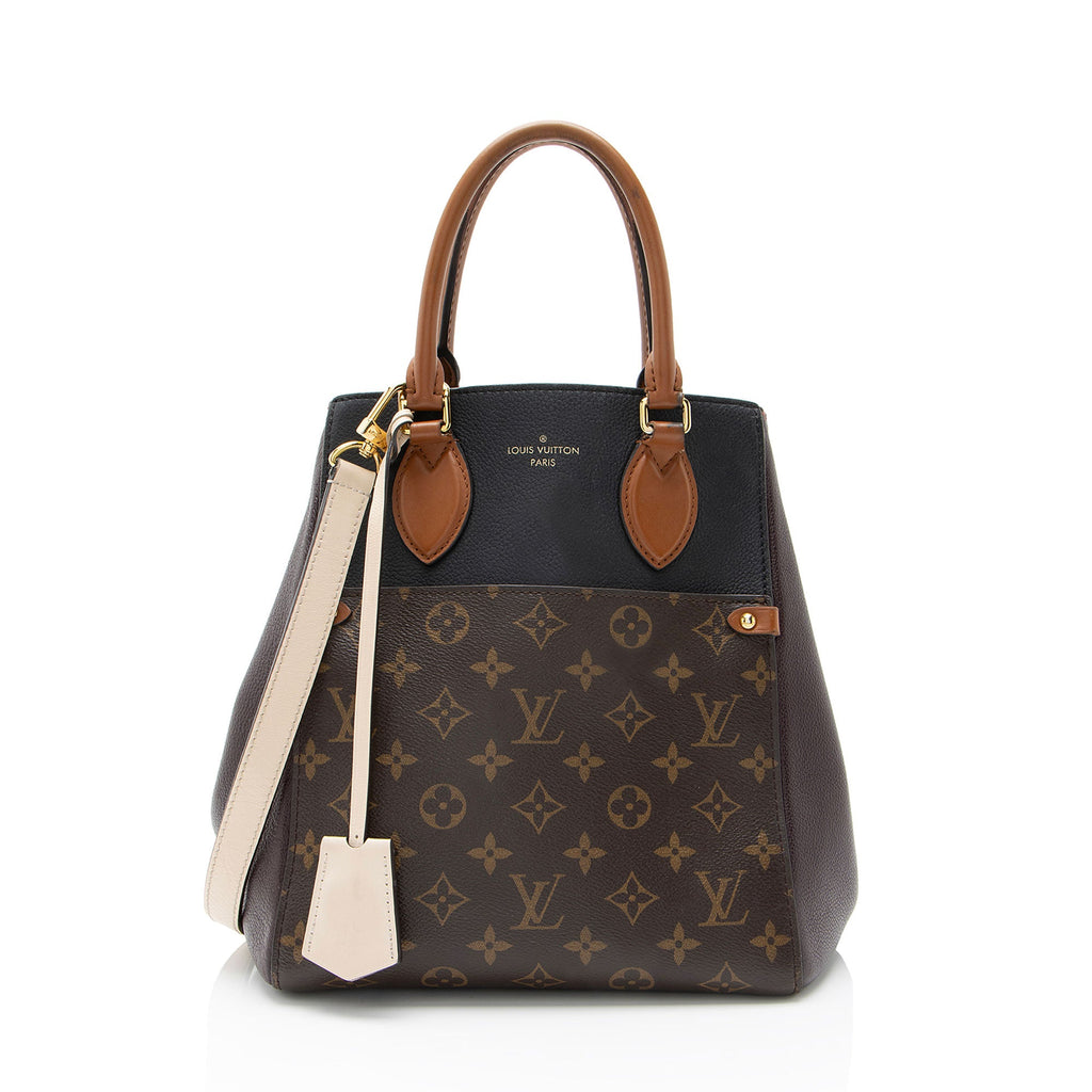 Louis Vuitton Calfskin Monogram Canvas Fold Tote MM