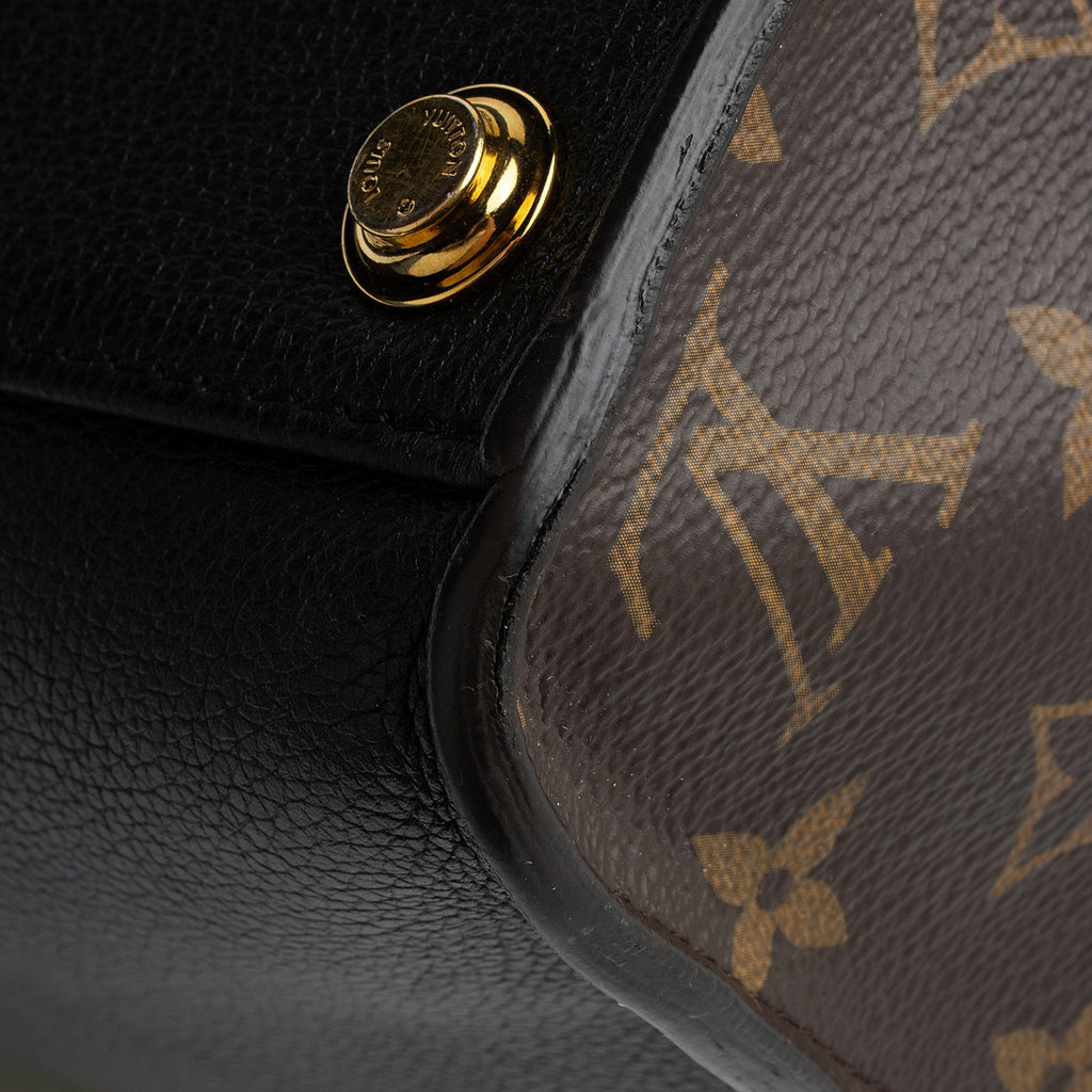 Louis Vuitton Calfskin Monogram Canvas On My Side MM Tote (SHF-RiHqE0)
