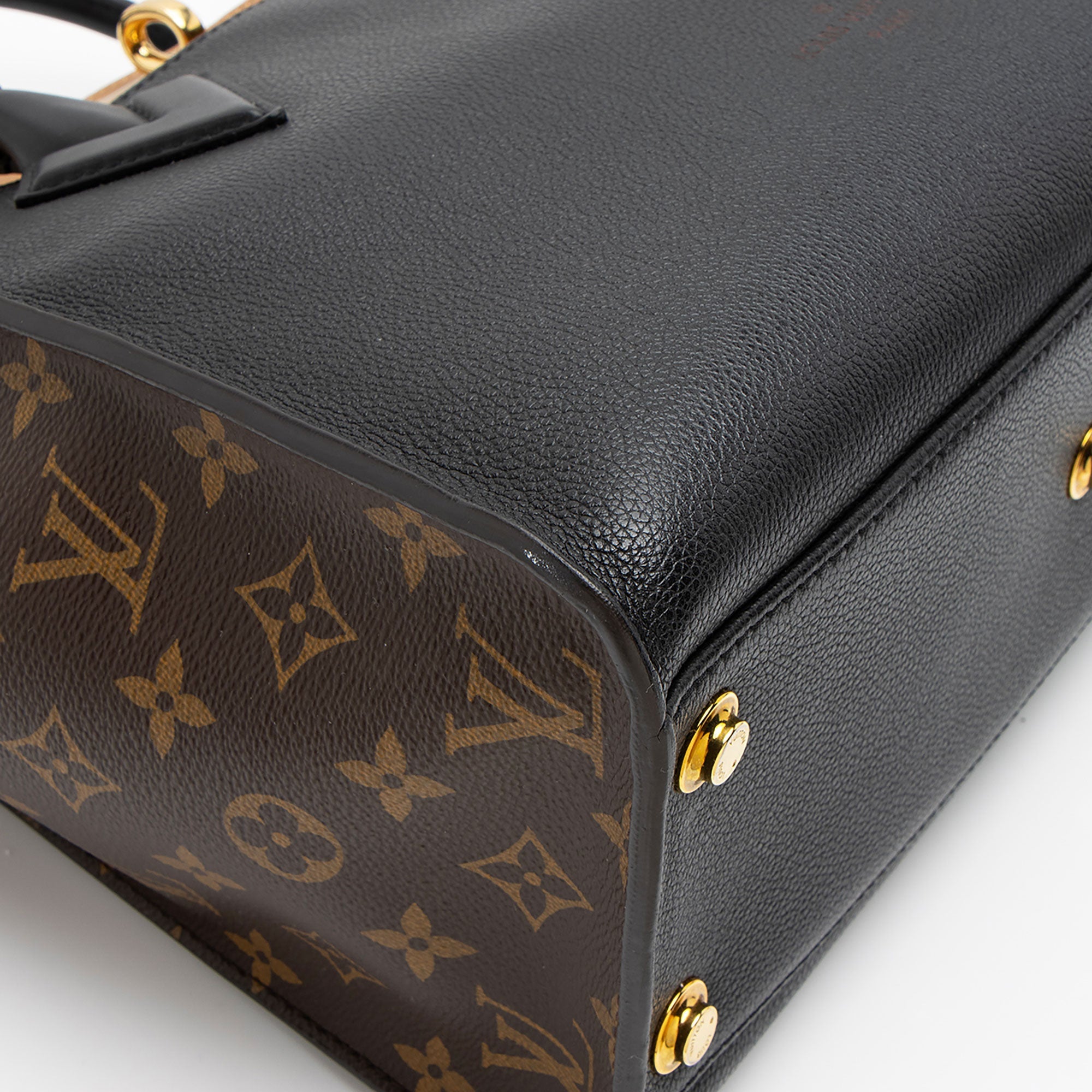 Louis Vuitton Calfskin Monogram Canvas On My Side MM Tote (SHF-vj1OwL)