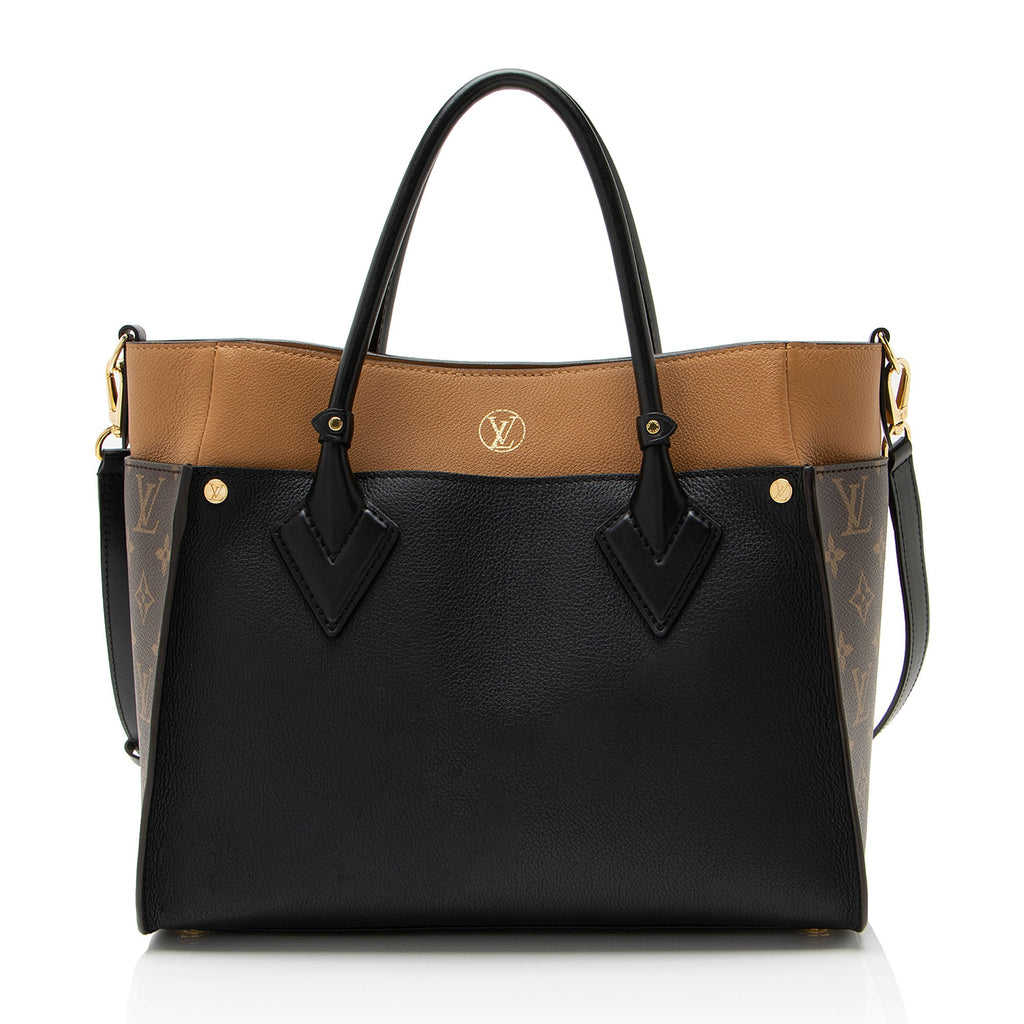 Louis Vuitton Calfskin Monogram Canvas On My Side MM Tote