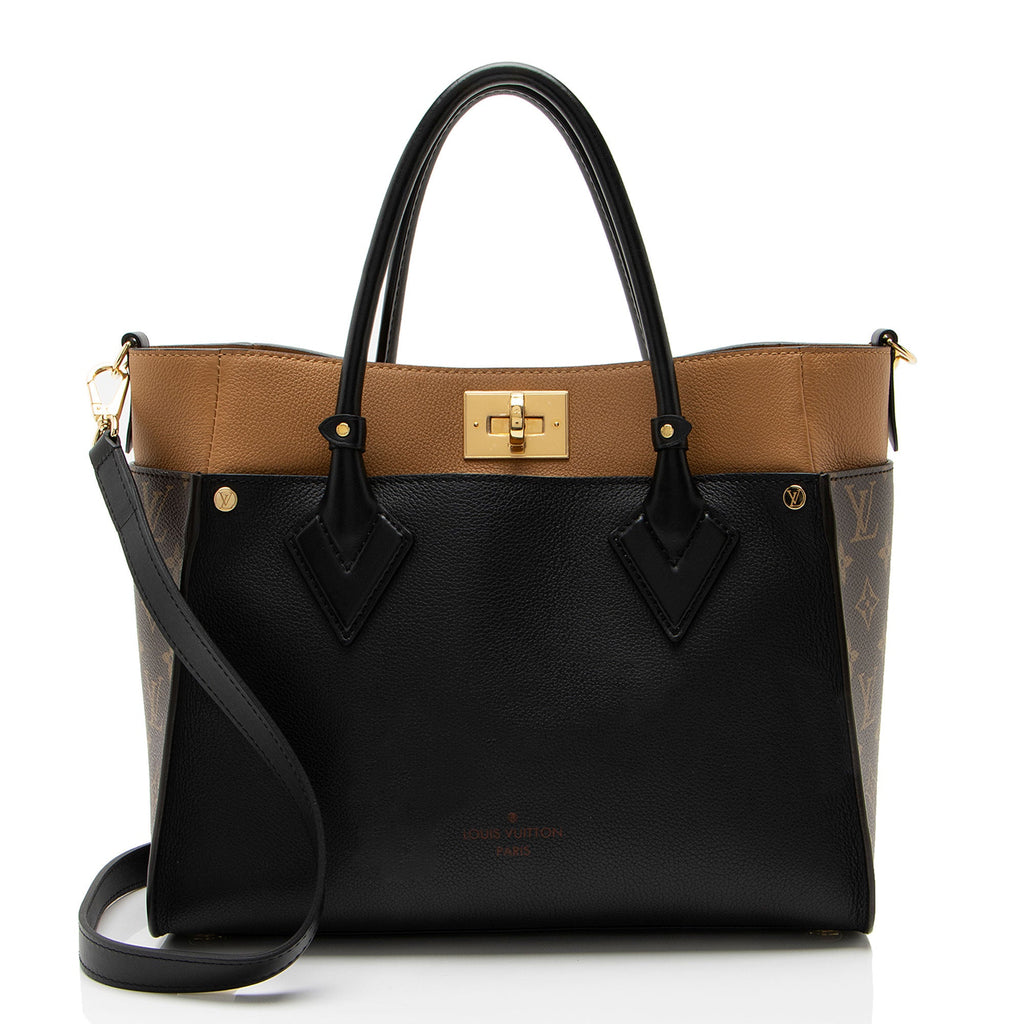 Louis Vuitton Calfskin Monogram Canvas On My Side MM Tote
