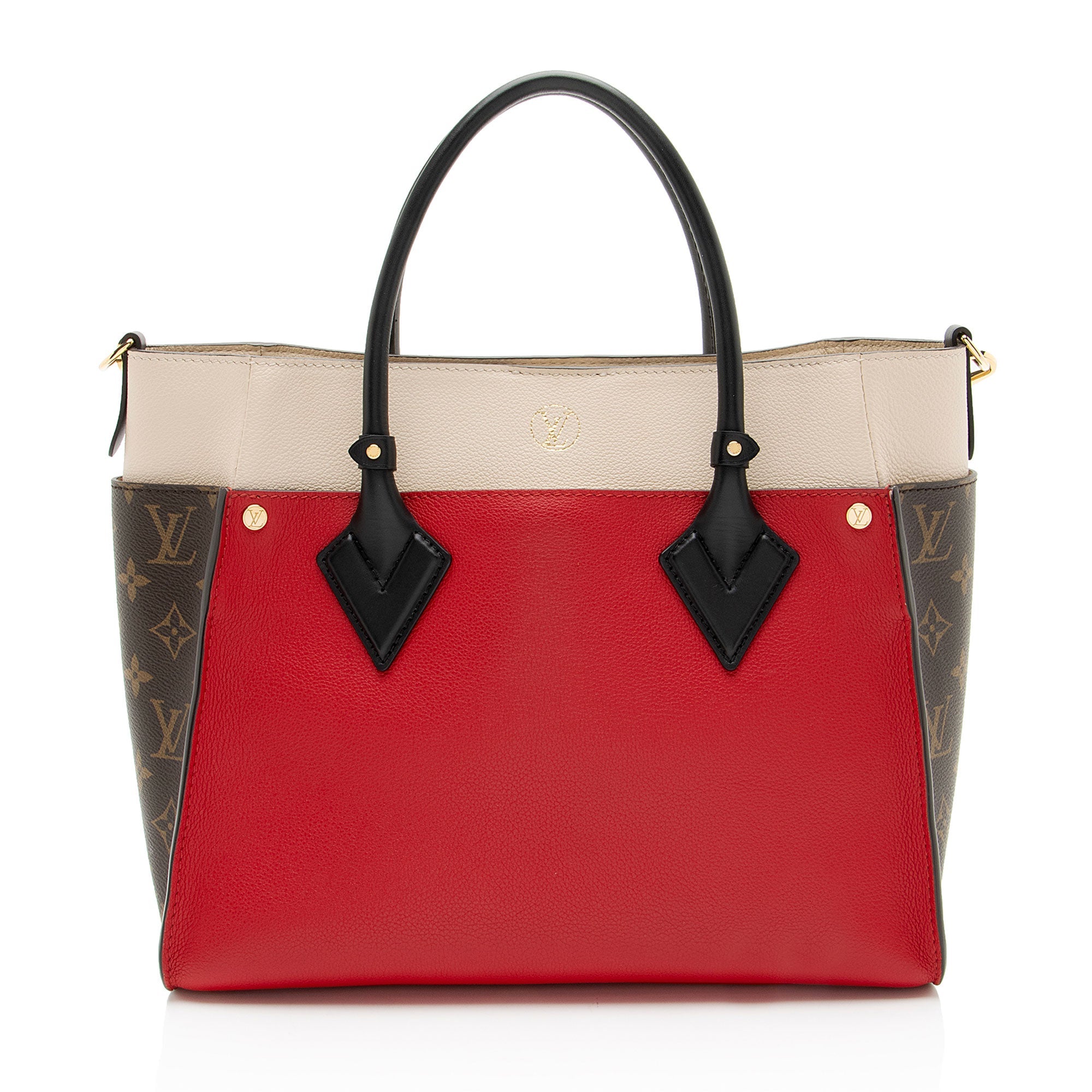 Louis Vuitton Calfskin Monogram Canvas On My Side MM Tote