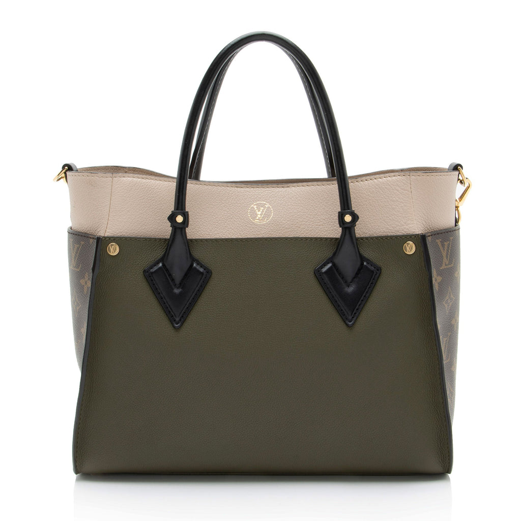 Louis Vuitton Calfskin Monogram Canvas On My Side MM Tote