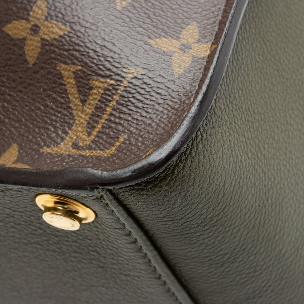 Louis Vuitton Calfskin Monogram Canvas On My Side MM Tote