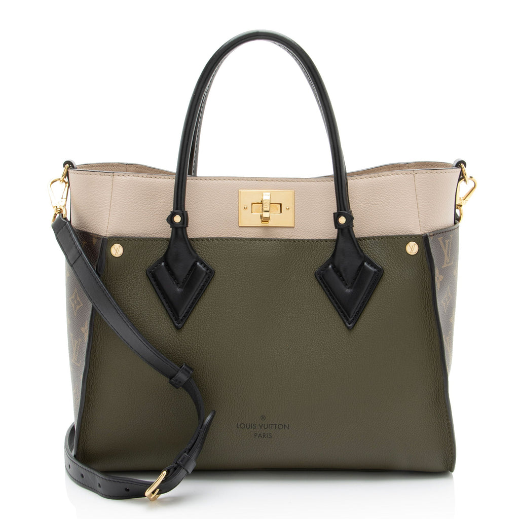 Louis Vuitton Calfskin Monogram Canvas On My Side MM Tote