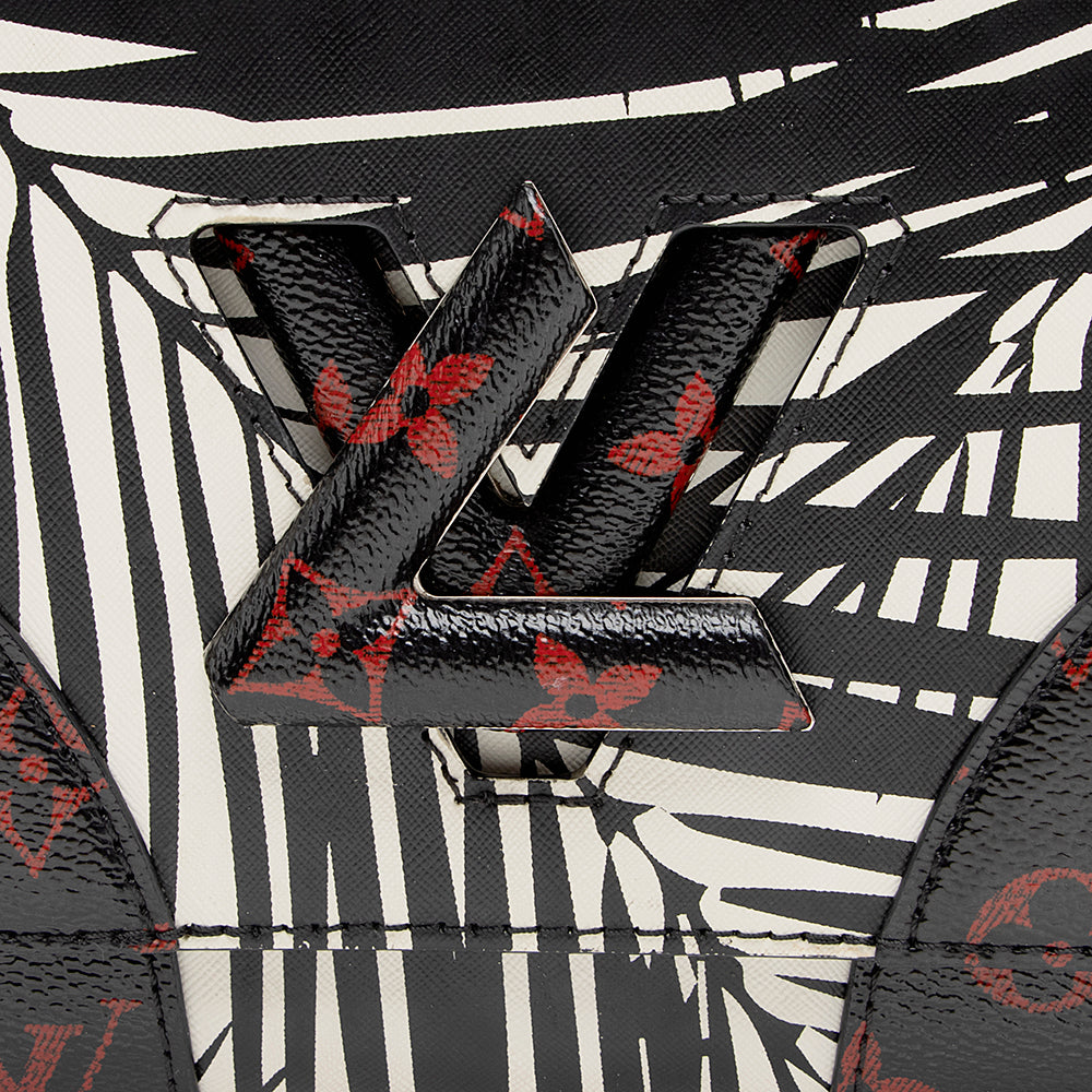 Louis Vuitton Calfskin Palm Print Twist MM Shoulder Bag (SHF-18828)