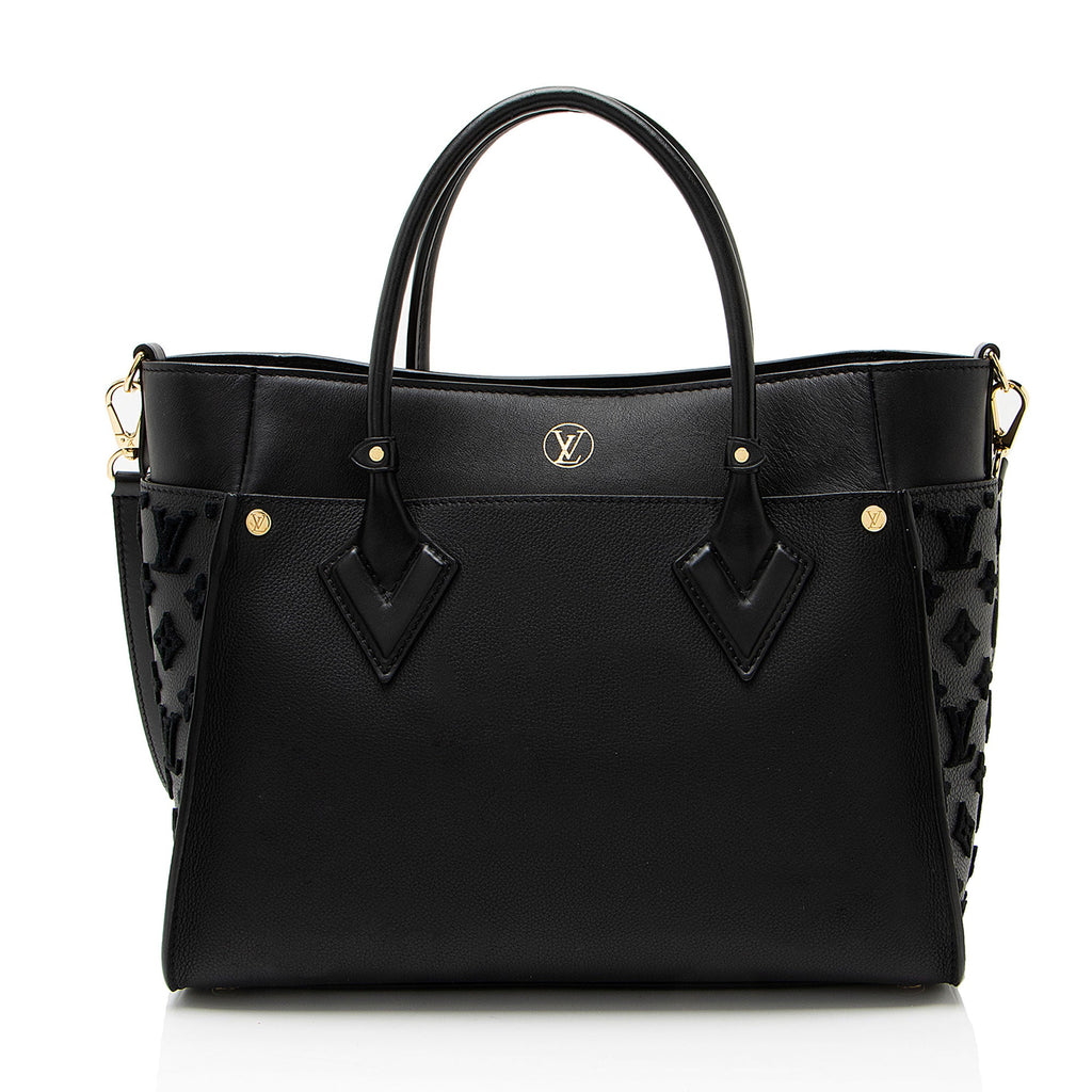 Louis Vuitton Calfskin Tufted Monogram On My Side MM Tote